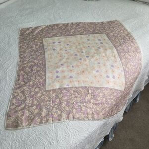 Vtg Vera Neaumann Purple & Cream Floral Scarf